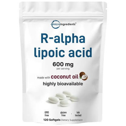 R Alpha Lipoic Acid with Coconut Oil - 600mg Softgels