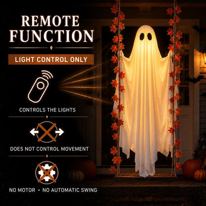 Light-Up Swinging Ghost Decoration