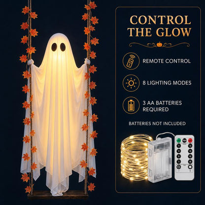 Light-Up Swinging Ghost Decoration