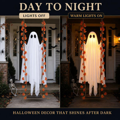 Light-Up Swinging Ghost Decoration
