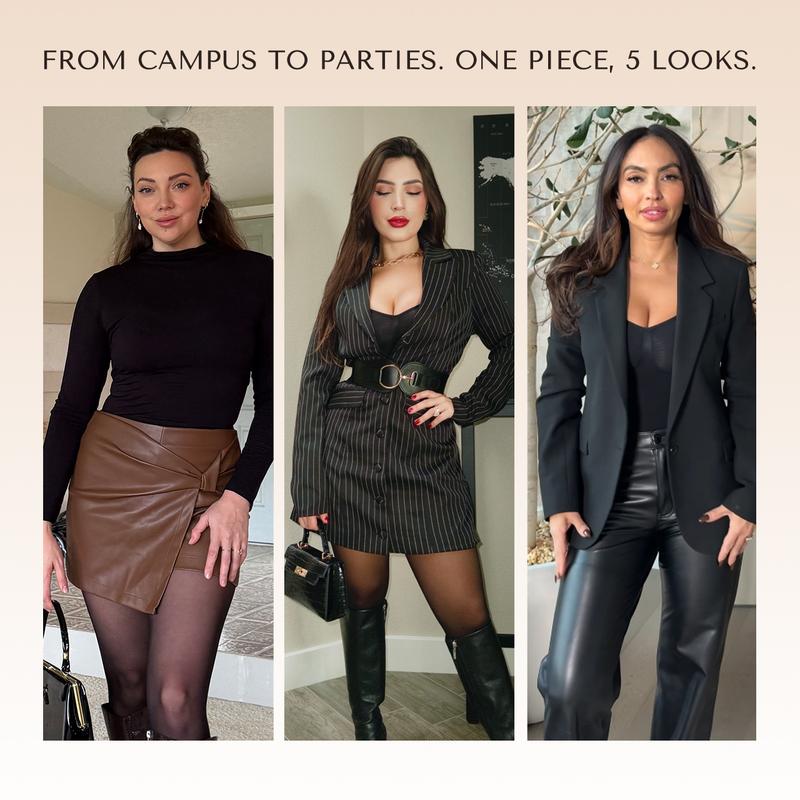 Fleece Lined Shaping Tights Bodysuit